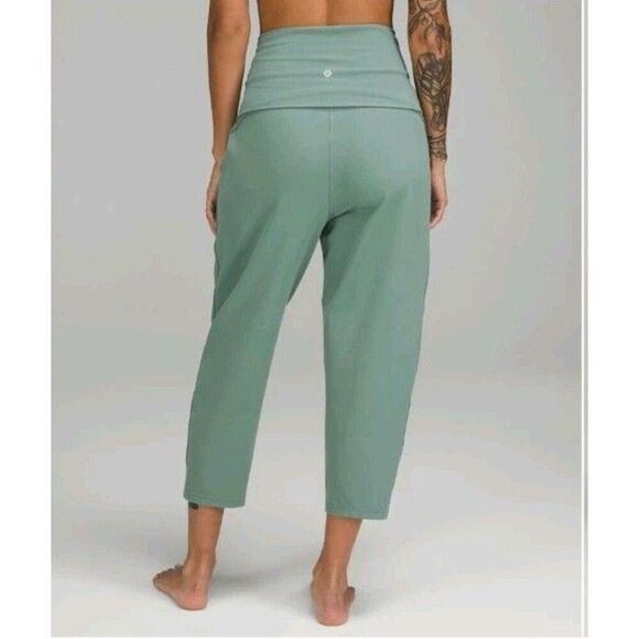 Lululemon Womens Teal Align Ribbed Waist Cropped Jogger Size 4 LW6CDPS Athletic - Picture 4 of 10